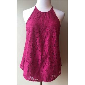 Joie all over lace purple top